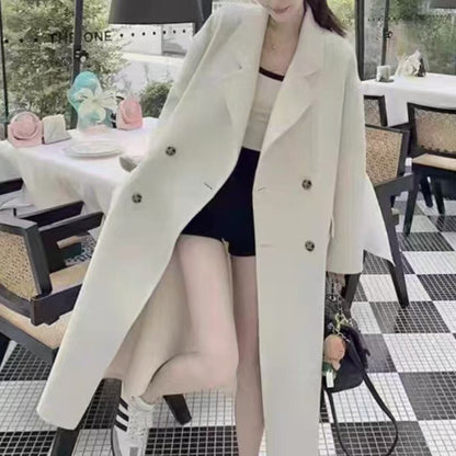 Manteau Long Double Face en Laine – Ligne Élancée et Moderne