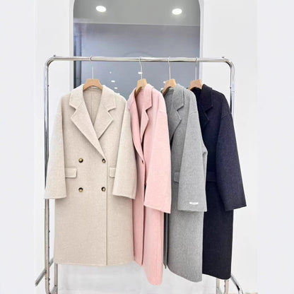 Manteau Long Double Face en Laine – Ligne Élancée et Moderne