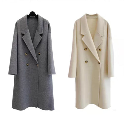 Manteau Long Double Face en Laine – Ligne Élancée et Moderne