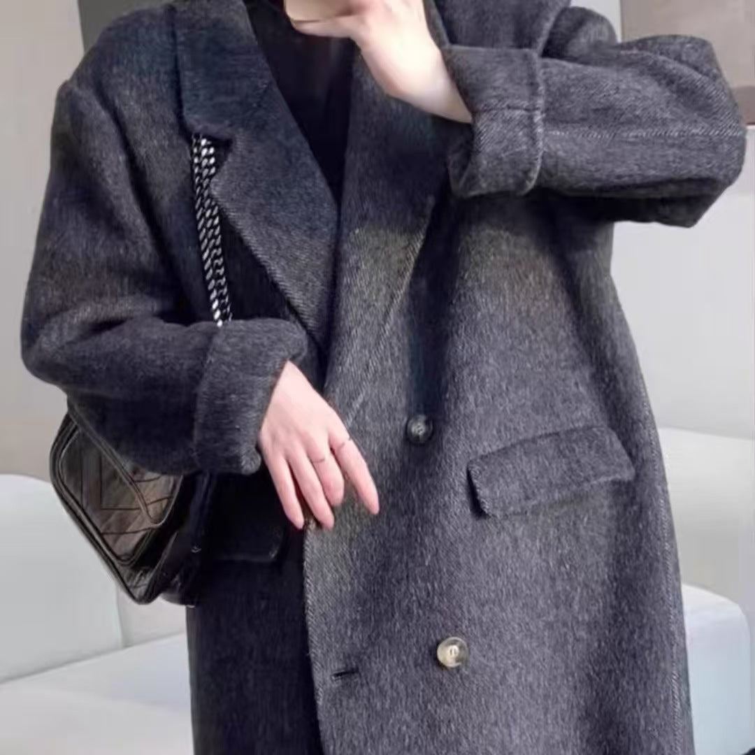 Manteau Long Double Face en Laine – Ligne Élancée et Moderne